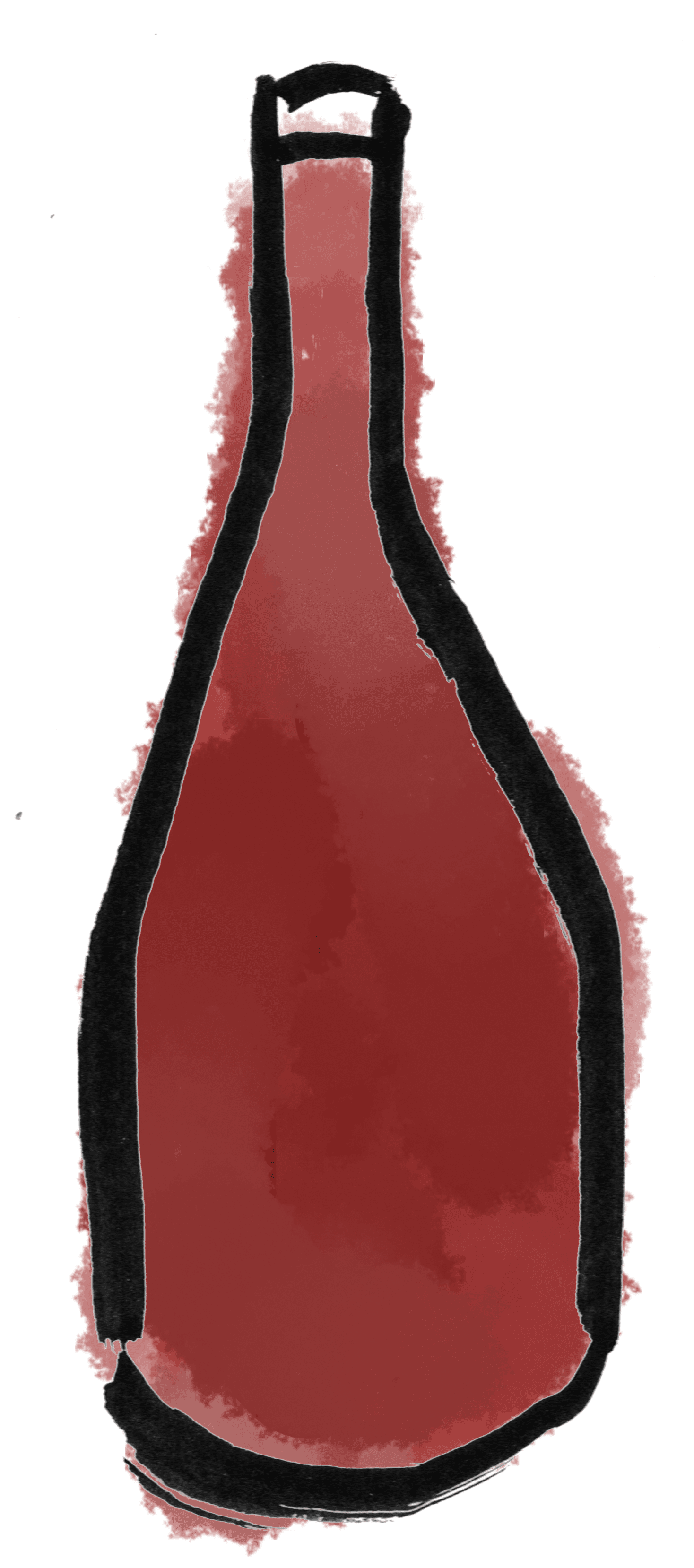Dessin bouteille vin rouge