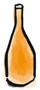 Dessin bouteille vin orange