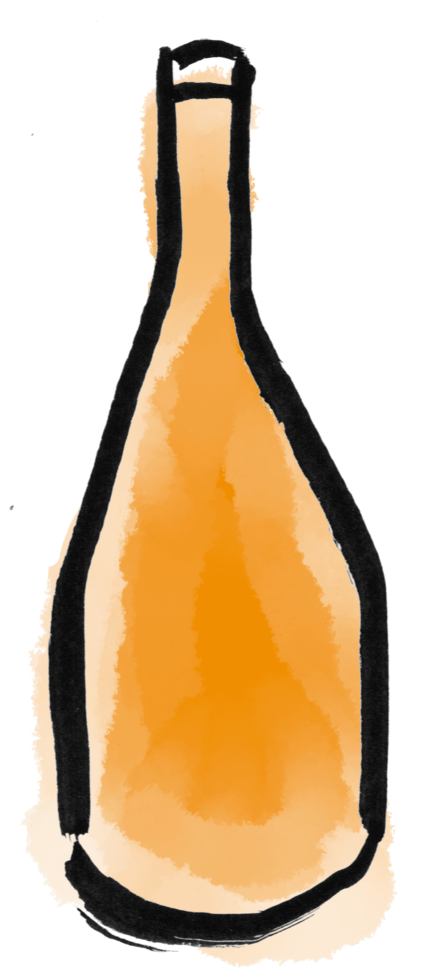 Dessin bouteille vin orange