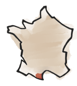 Roussillon carte dessin vignbole