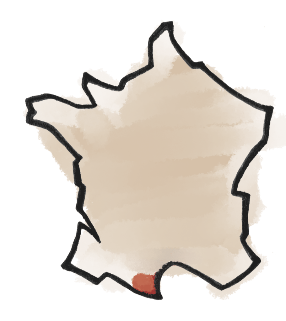 Roussillon carte dessin vignbole